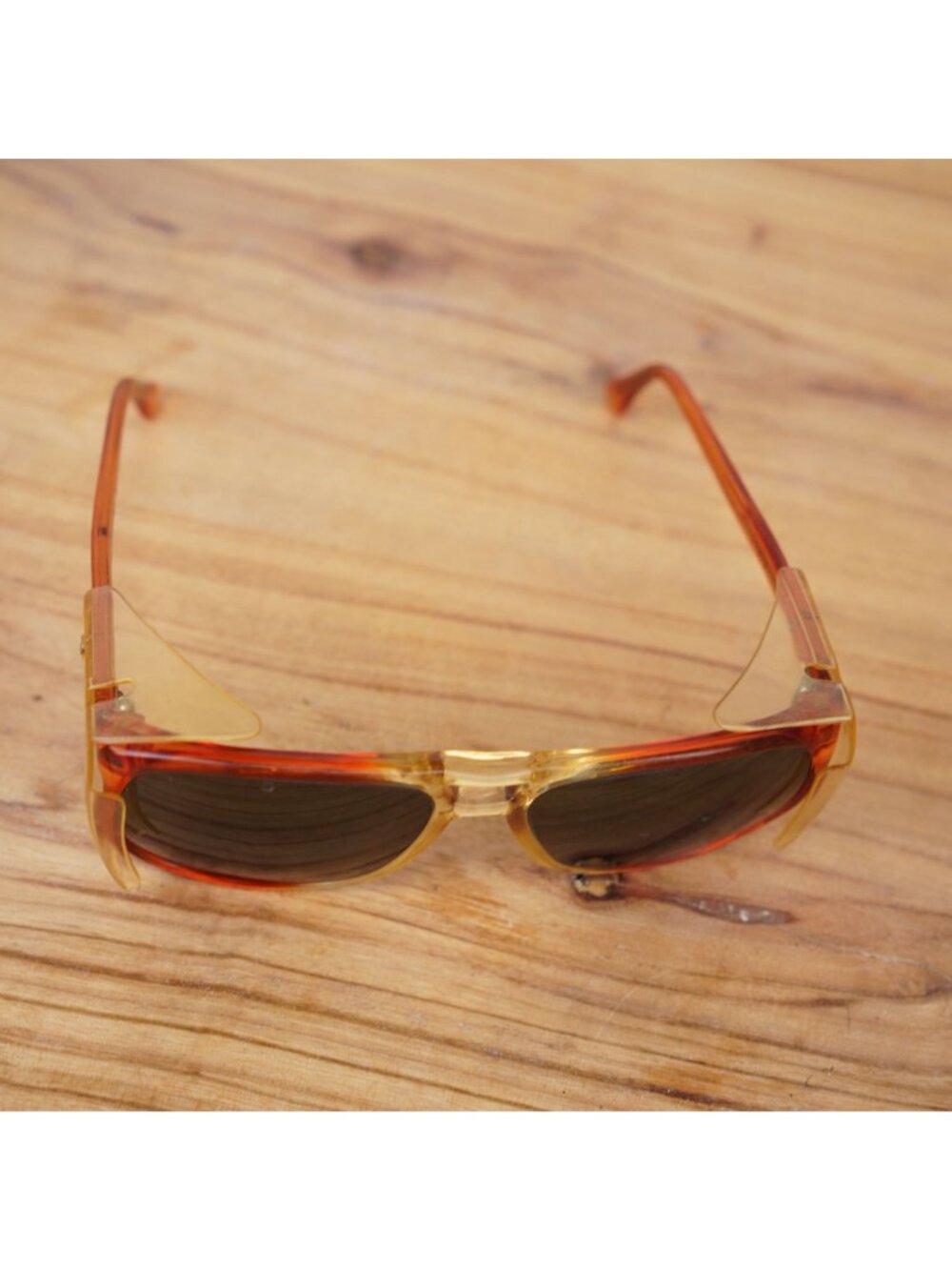 Vintage Titmus Z87 Safety Glasses Frame w Side Shields Brown Plastic Hong Kong - Picture 4 of 13